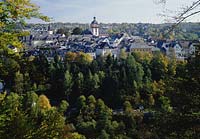 Weilburg, Blick ber, ueber die Stadt, Landkreis Limburg-Weilburg, Hessen, Westerwald