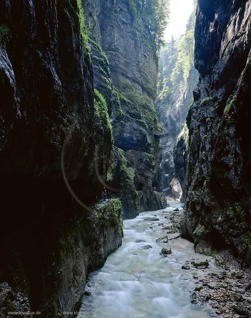 Garmisch-Partenkirchen, Oberbayern, Werdenfelser Land, Klamm, Reintal, Naturdenkmal, Blick auf Schlucht, Partnachklamm