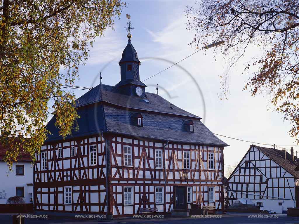 Rehe, Westerwaldkreis, Westerwald, Blick auf Brgermeisterhaus, Buergermeisterhaus