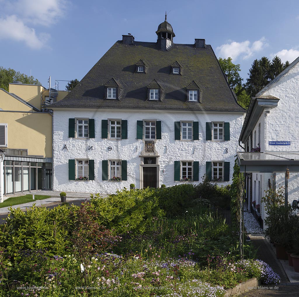Burscheid, Haus Landscheid, Hotel & Restaurant Gut Landscheid, ehemaliger Rittersitz "Haus Landscheid"; Burscheid, house Haus Landscheid, hotel & restaurant Gut Landscheid.