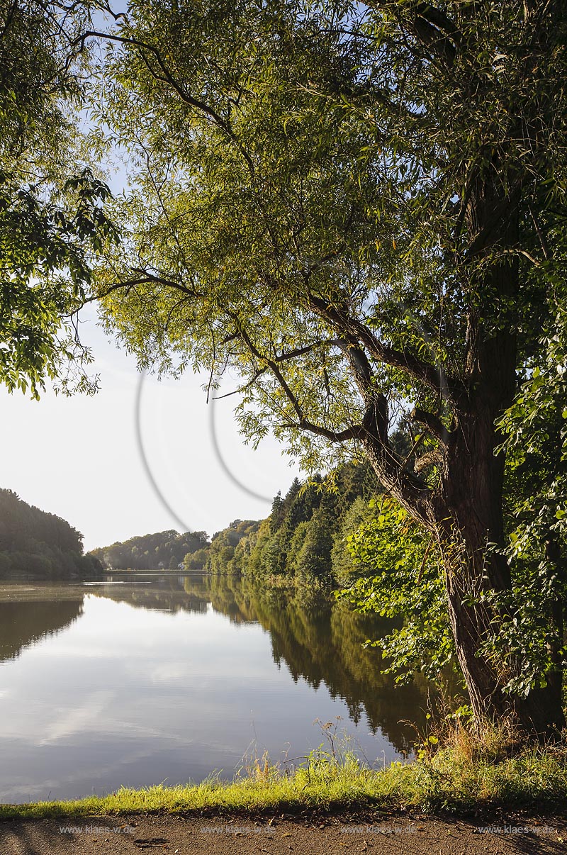 Leichlingen, Diepentaklsperre in Fruehherbst bzw. Spaetsommerstimmung; Leichlingen Diepental barrage.