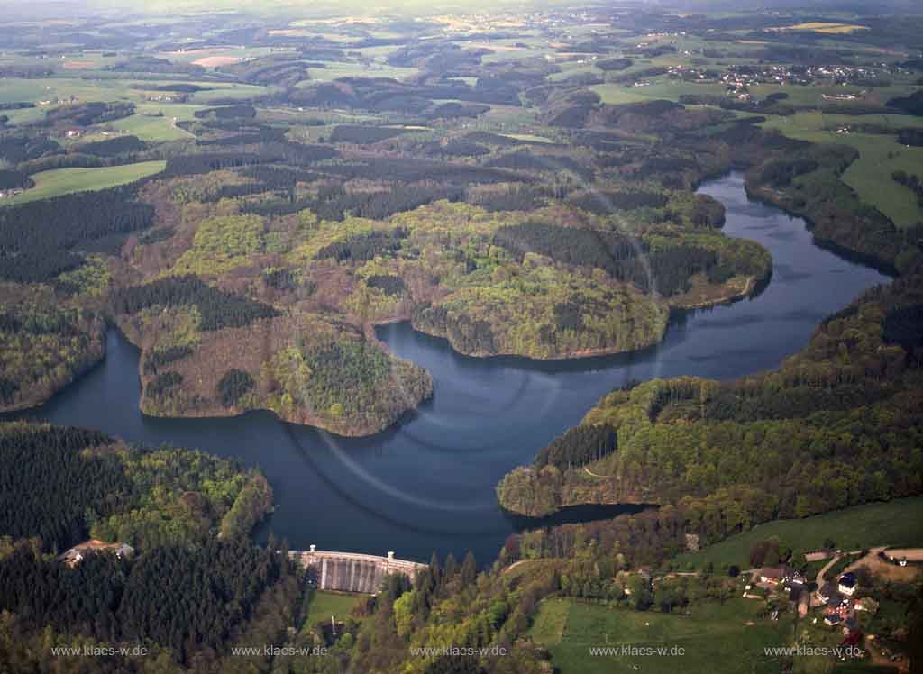 Neyetalsperre, Wipperfrth, Wipperfuerth, Neye, Oberbergischer Kreis, Bergisches Land, Luftbild von Neyetalsperre und Landschaft