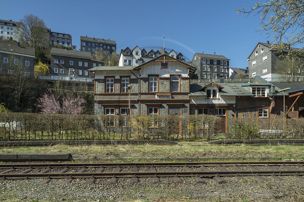 Radevormwald-Dahleraus, denkmalgeschuetztes ehemaliges Bahnhofsgebaeude Bahnhof Dahlerau; Radevormwald-Dahleraus, former railroad station Dahlerau.