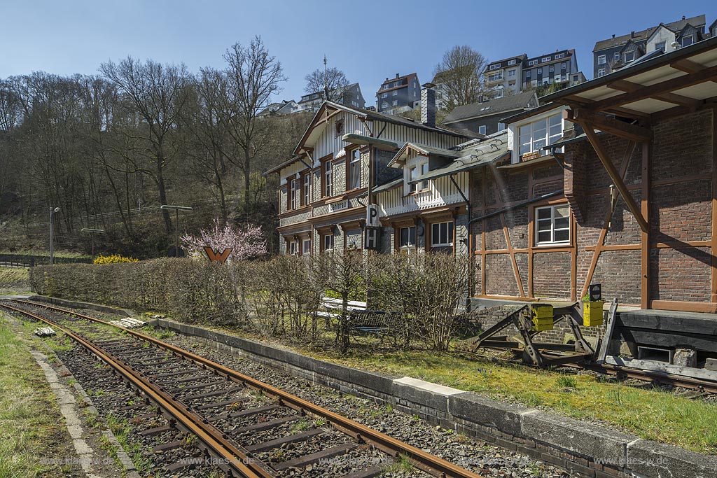 Radevormwald-Dahleraus, denkmalgeschuetztes ehemaliges Bahnhofsgebaeude Bahnhof Dahlerau; Radevormwald-Dahleraus, former railroad station Dahlerau.