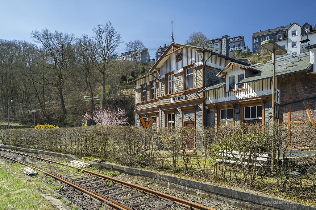 Radevormwald-Dahleraus, denkmalgeschuetztes ehemaliges Bahnhofsgebaeude Bahnhof Dahlerau; Radevormwald-Dahleraus, former railroad station Dahlerau.