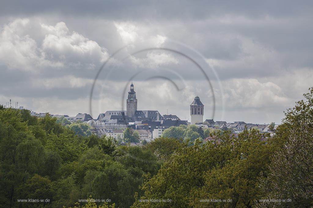 Remscheid, Blick vom Hohenhagen zum Remscheider Stadtkegel; Remscheid, view from Hohenhagen to the inner city.