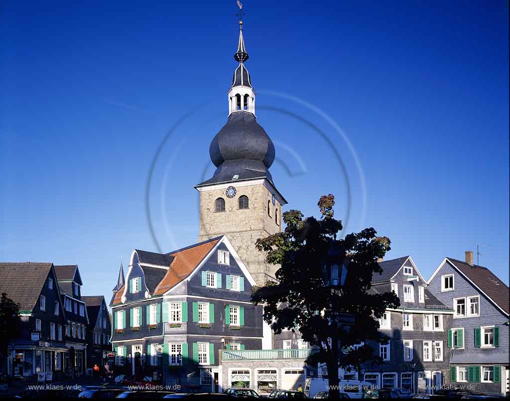 Lennep, Remscheid, Regierungsbezirk Dsseldorf, Blick auf Altstadt, Markt und Evangelische Kirche