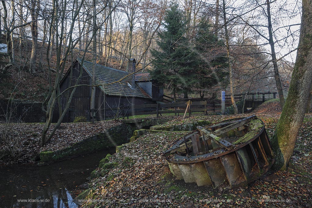 Remscheid-Luettringhausen, historisches Hammerwerk Hilbertshammer, auch Grimmshammer, ist denkmalgeschuetzt; Remscheid-Luettringhausen, historical hammer mill Hilbertshammer, as known as Grimmshammer.
