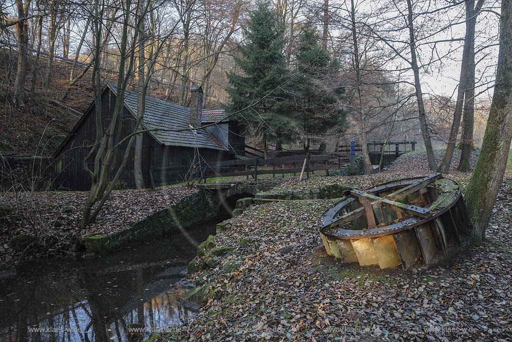 Remscheid-Luettringhausen, historisches Hammerwerk Hilbertshammer, auch Grimmshammer, ist denkmalgeschuetzt; Remscheid-Luettringhausen, historical hammer mill Hilbertshammer, as known as Grimmshammer.