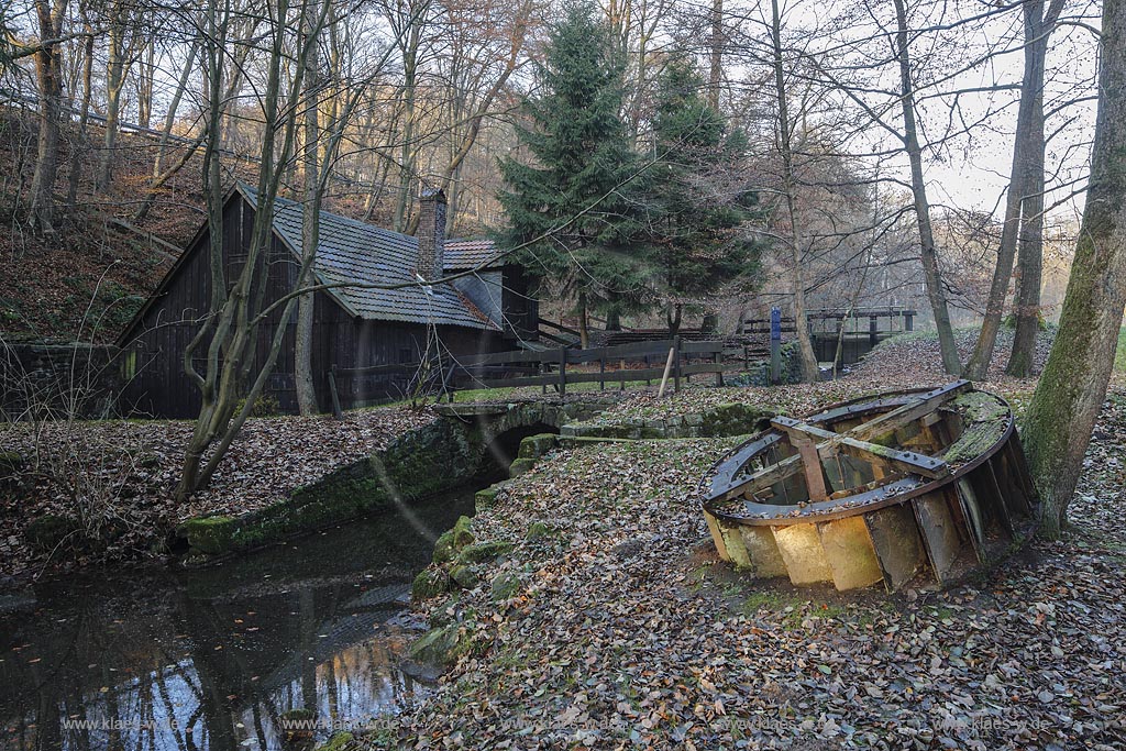 Remscheid-Luettringhausen, historisches Hammerwerk Hilbertshammer, auch Grimmshammer, ist denkmalgeschuetzt; Remscheid-Luettringhausen, historical hammer mill Hilbertshammer, as known as Grimmshammer.