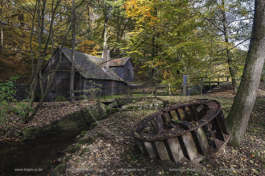 Remscheid-Luettringhausen, historisches Hammerwerk Hilbertshammer, auch Grimmshammer, ist denkmalgeschuetzt; Remscheid-Luettringhausen, historical hammer mill Hilbertshammer, as known as Grimmshammer.