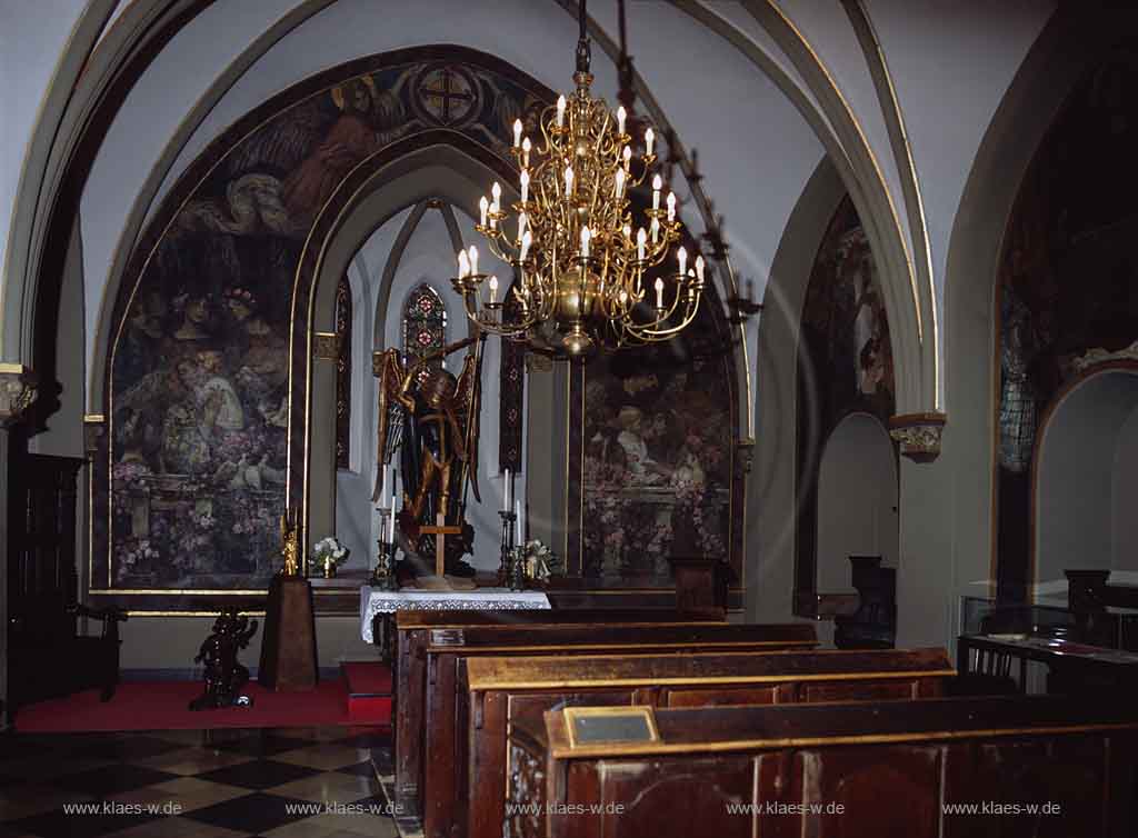 Burg, Solingen, Regierungsbezirk Dsseldorf, Duesseldorf, Schloss Burg, Blick in Schlosskapelle 