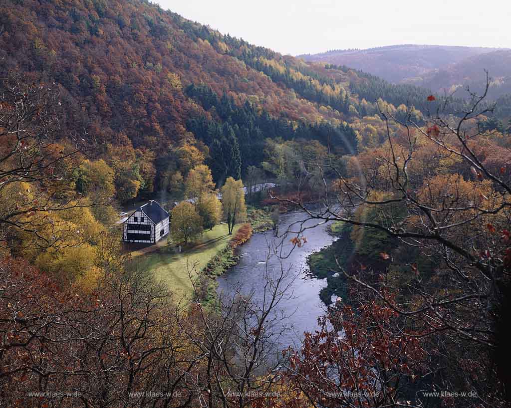 Balkhausen, Solingen, Bergisches Land, Blick auf Balkhauser Kotten mit Wupper und Landschaft im Sommer