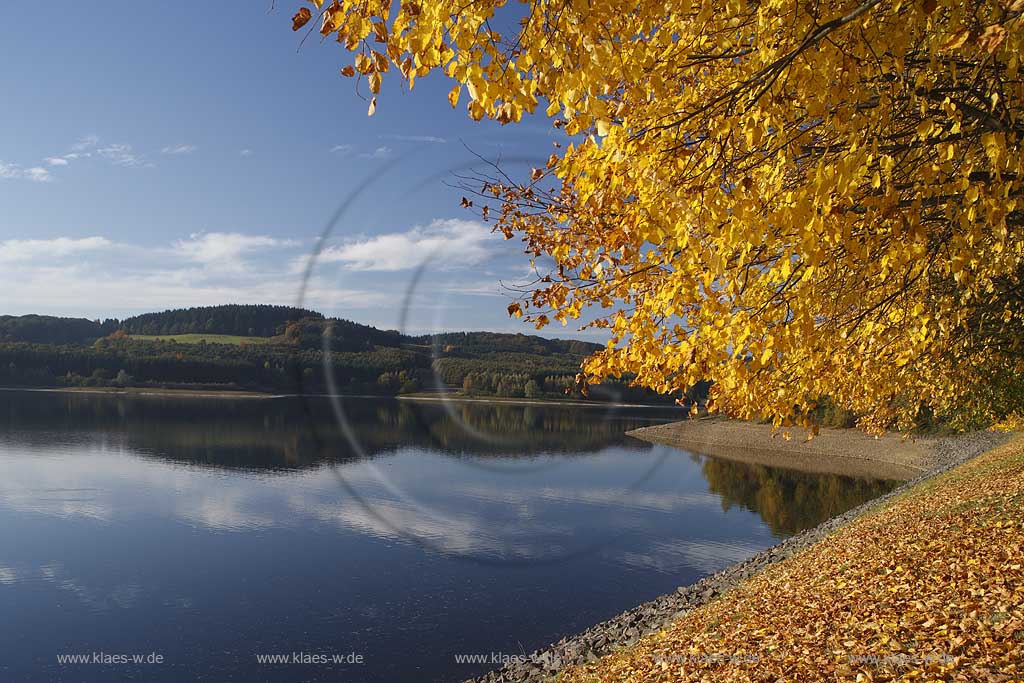 Groe Dhnn Talsperre Grosse Dhuenn Rheinisch Bergischer Kreis im Herbst