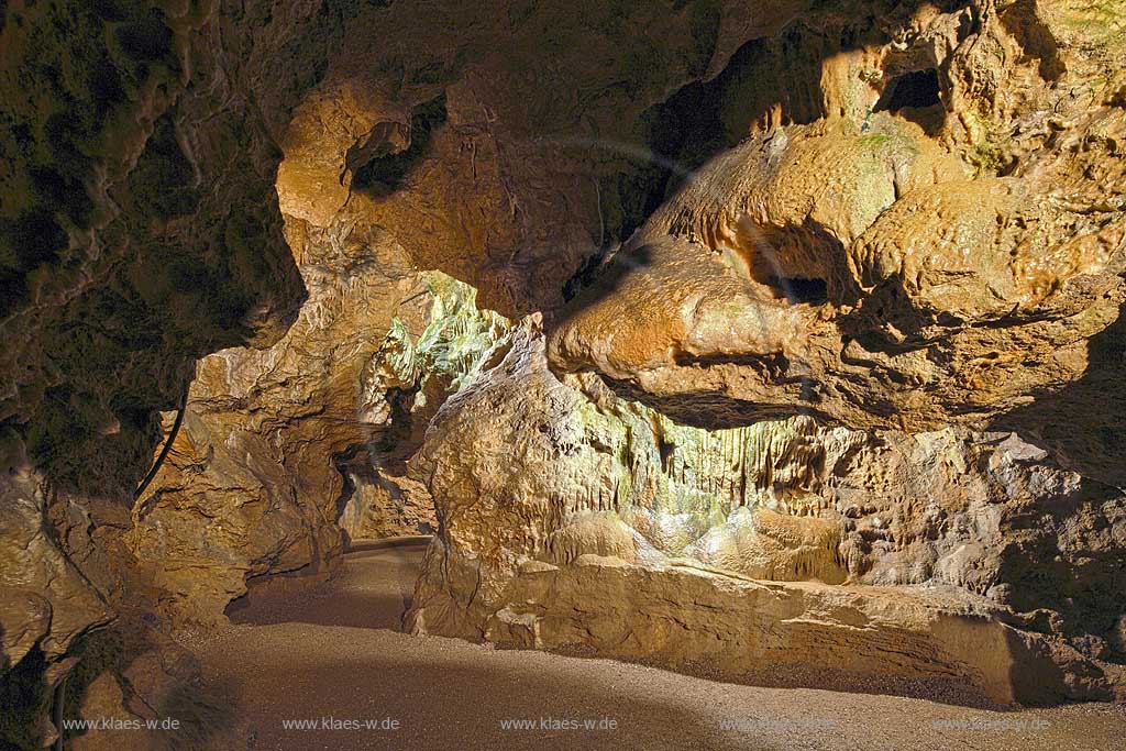 Wiehl Tropfsteinhoehle, Innenansicht; Wiehl flowstone cave interior view