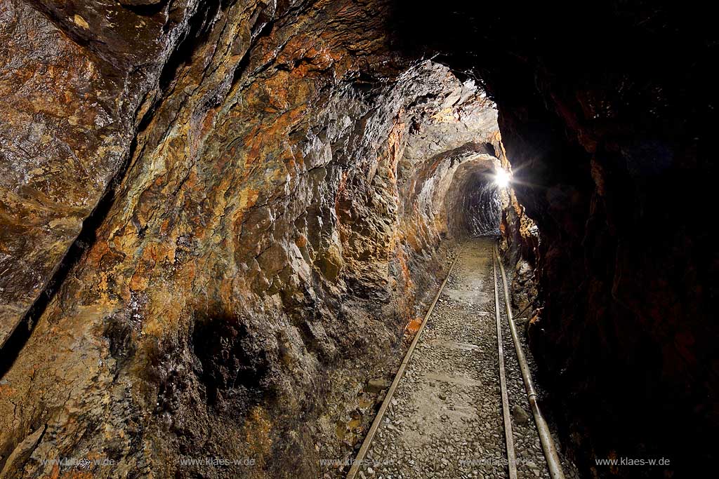 Windeck Oettershagen, Besucherbergwerk Grube Silberhardt Besucherstollen; the public mine Grube Silberhardt a gallery