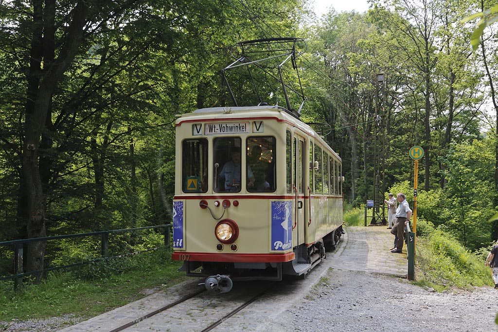 Wuppertal Cronenberg, Museumsstrassenbahn; Wuppertal Cronenberg, cable car Museumsstrassenbahn.