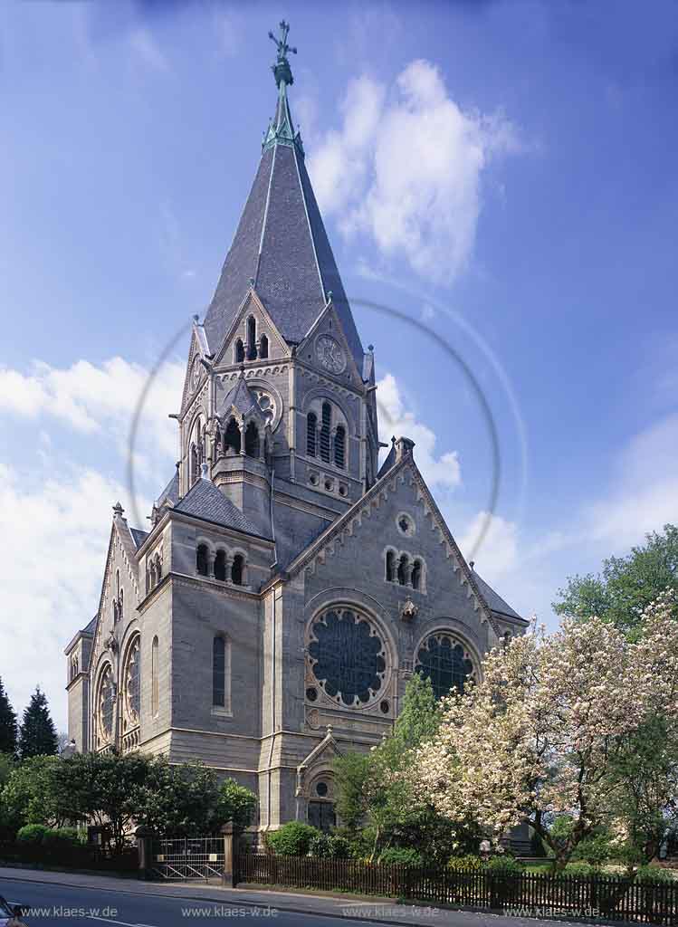 Elberfeld, Wuppertal, Regierungsbezirk Dsseldorf, Duesseldorf, Blick auf Friedhofskirche in Frhlingsstimmung, Fruehlingsstimmung