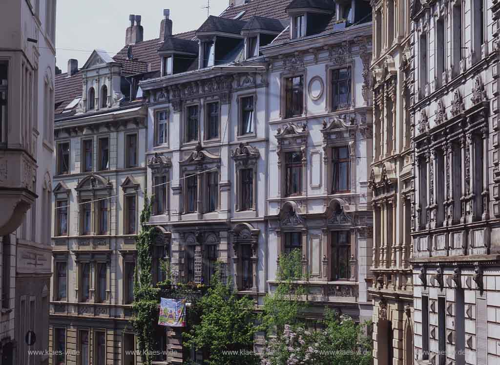 Elberfeld, Wuppertal, Regierungsbezirk Dsseldorf, Duesseldorf, Blick auf Gruenderzeitfassaden, Grnderzeitfassaden in der Marienstrasse