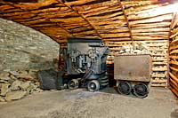 Bergisch Gladbach Bensberg, Bergisches Museum fuer Bergbau Handel und Gewerbe, Schaubergwerk mit Stollen und Lore; Museum of mining and trading