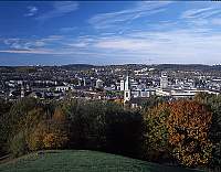 Elberfeld, Wuppertal, Regierungsbezirk Dsseldorf, Duesseldorf, Panoramablick auf die Stadt im Fruehherbst, Frhherbst