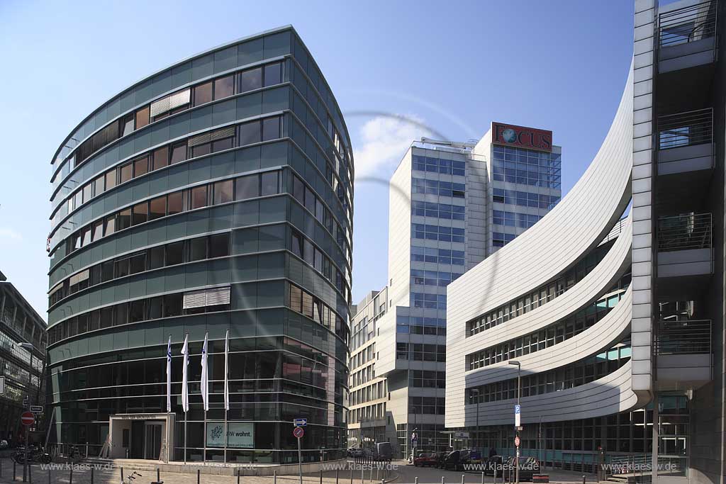 Hafen, Dsseldorf, Duesseldorf, Niederrhein, Bergisches Land, Blick auf Haus der Architekten und Kai Center