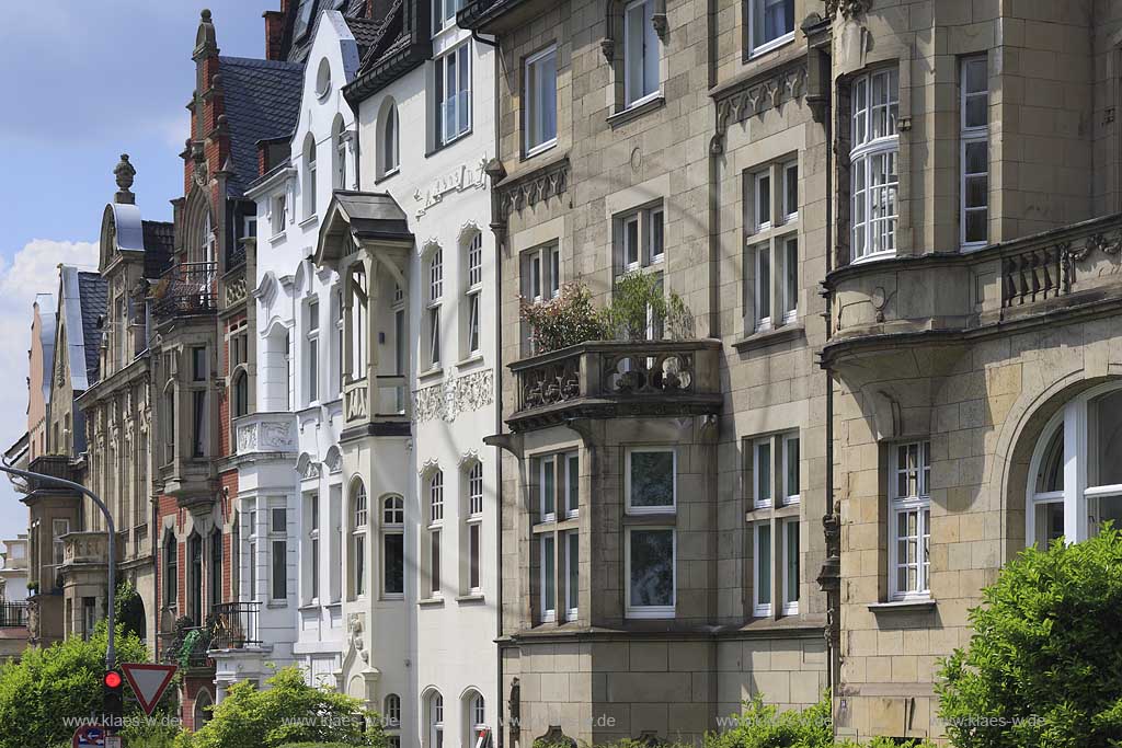 Oberkassel, Dsseldorf, Duesseldorf, Blick auf Fassaden Kaiser Wilhelm Ring, Architektur