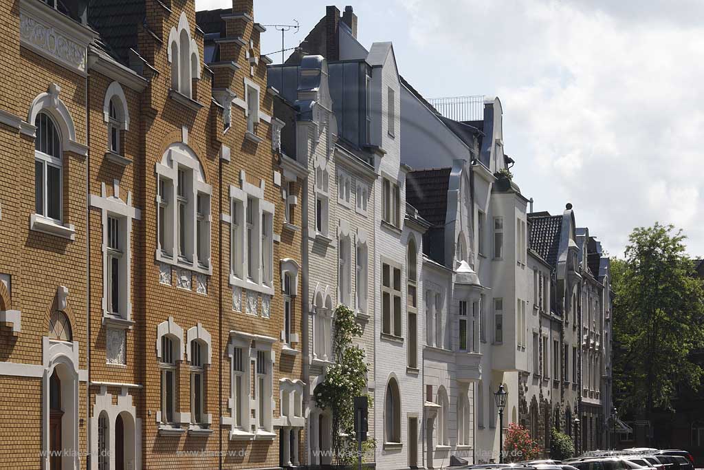 Oberkassel, Dsseldorf, Duesseldorf, Blick auf Fassaden Sonderburger Strasse, Architektur