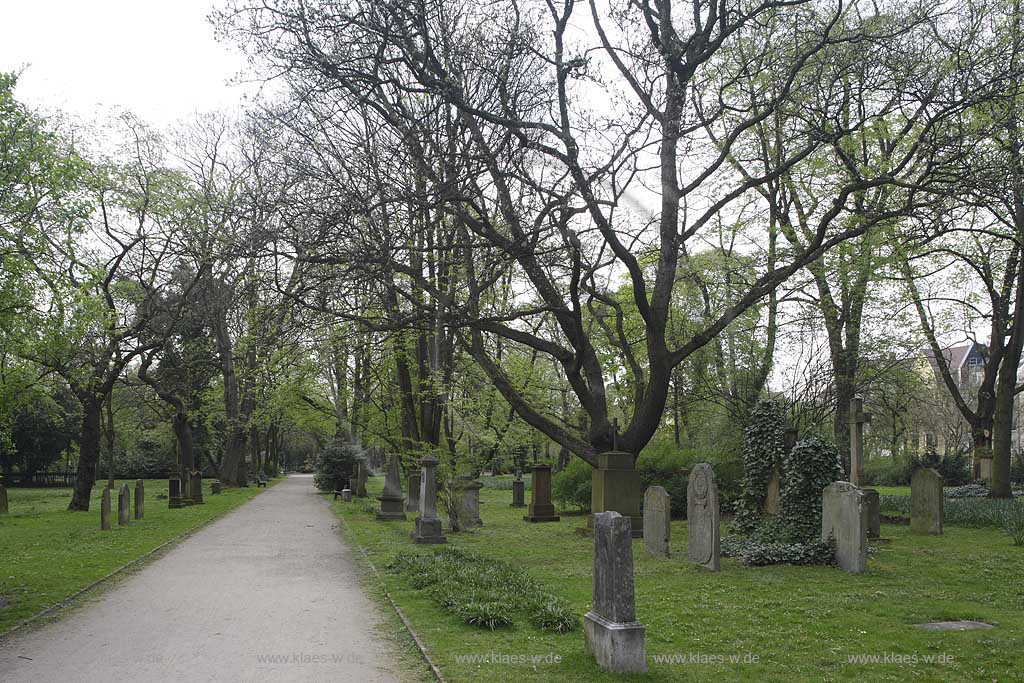 Golzheim, Dsseldorf, Duesseldorf, Niederrhein, Bergisches Land, Blick auf Golzheimer Friedhof mit Grabstaetten, Grabsttten