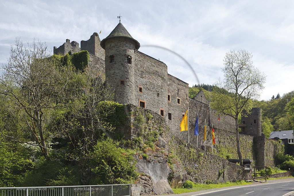 Manderscheid Ruine Niederburg, das Torhaus, Feldseite; Manderscheid ruine Niederburg, gatehouse fieldside view