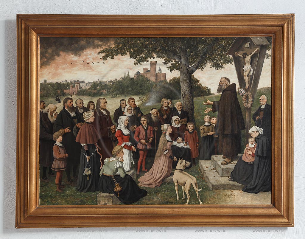 Zuelpich, Salentin Galerie der Stadt Zuelpich, Gemaelde "Die Kapuzienerpredigt" von  Hubert Salentin; Zuelpich Salentin gallery of town Zuelpich, painting "Die Kapuzienerpredig", Hubert Salentin.