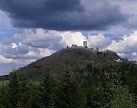 Nuerburg, Nürburg, Landkreis Ahrweiler, Eifel, Verbandsgemeinde Adenau, Blick zur Nürburg, Nuerburg und Landschaft