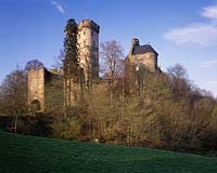 Pelm, Landkreis Vulkaneifel, Eifel, Verbandsgemeinde Gerolstein, Blick zur Ruine, Burg Kasselburg