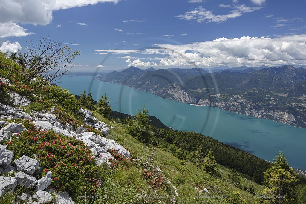 Blick von "Monte Baldo" ueber den Gardasee; View from "Monte Baldo" to Lake Garda.