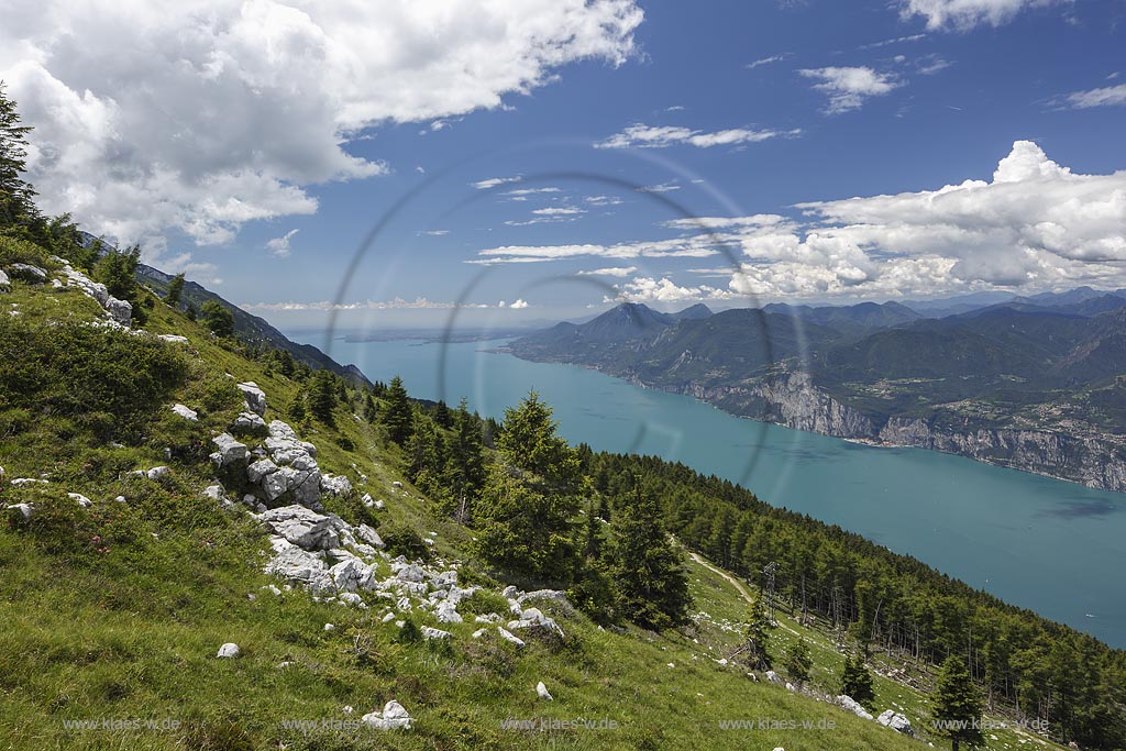 Blick von "Monte Baldo" ueber den Gardasee; View from "Monte Baldo" to Lake Garda.