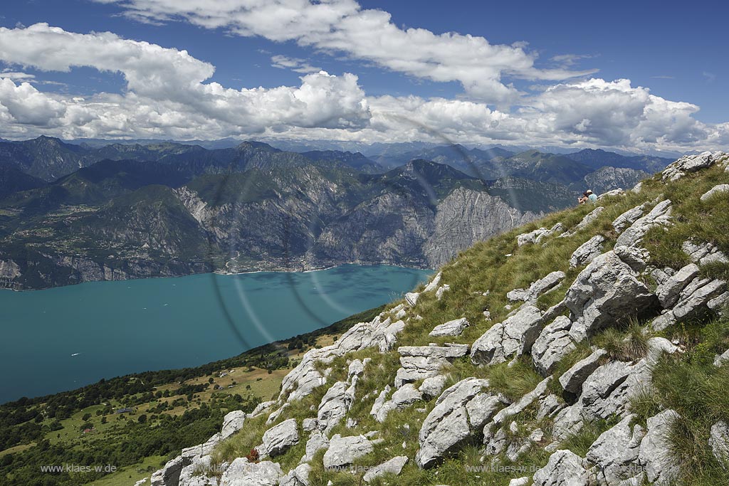 Blick von "Monte Baldo" ueber den Gardasee; View from "Monte Baldo" to Lake Garda.