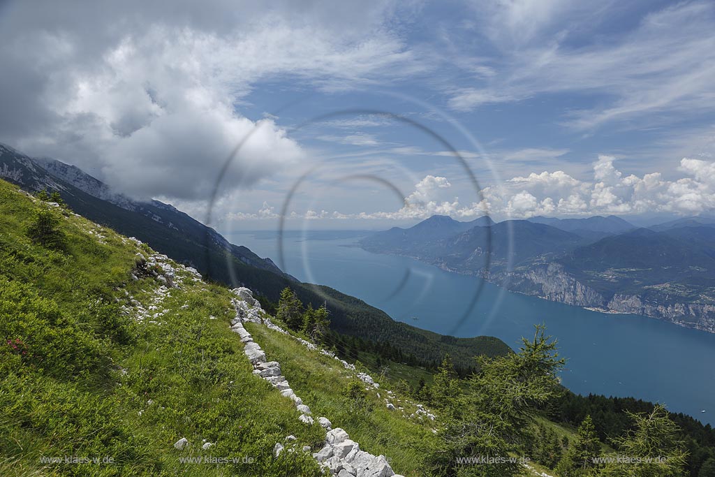 Blick von "Monte Baldo" ueber den Gardasee; View from "Monte Baldo" to Lake Garda.