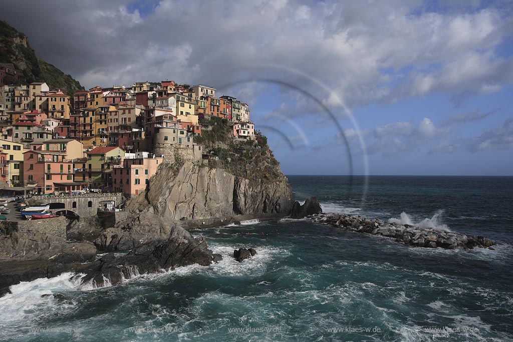 Manarola, Cinque Terre, strmische See, Ligurien