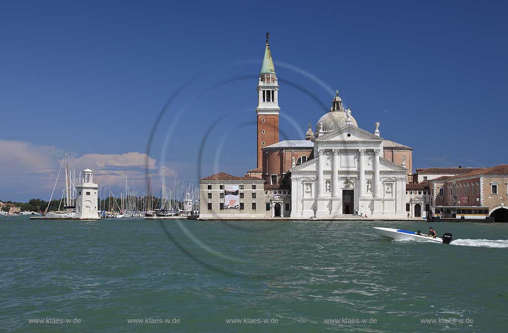 Venedig Blick ueber den Kanal di San Marco zur Isola Santa Giorgio Maggiore; Venice view over canale di San Marco to Isola Dan Giorgio Maggiore 