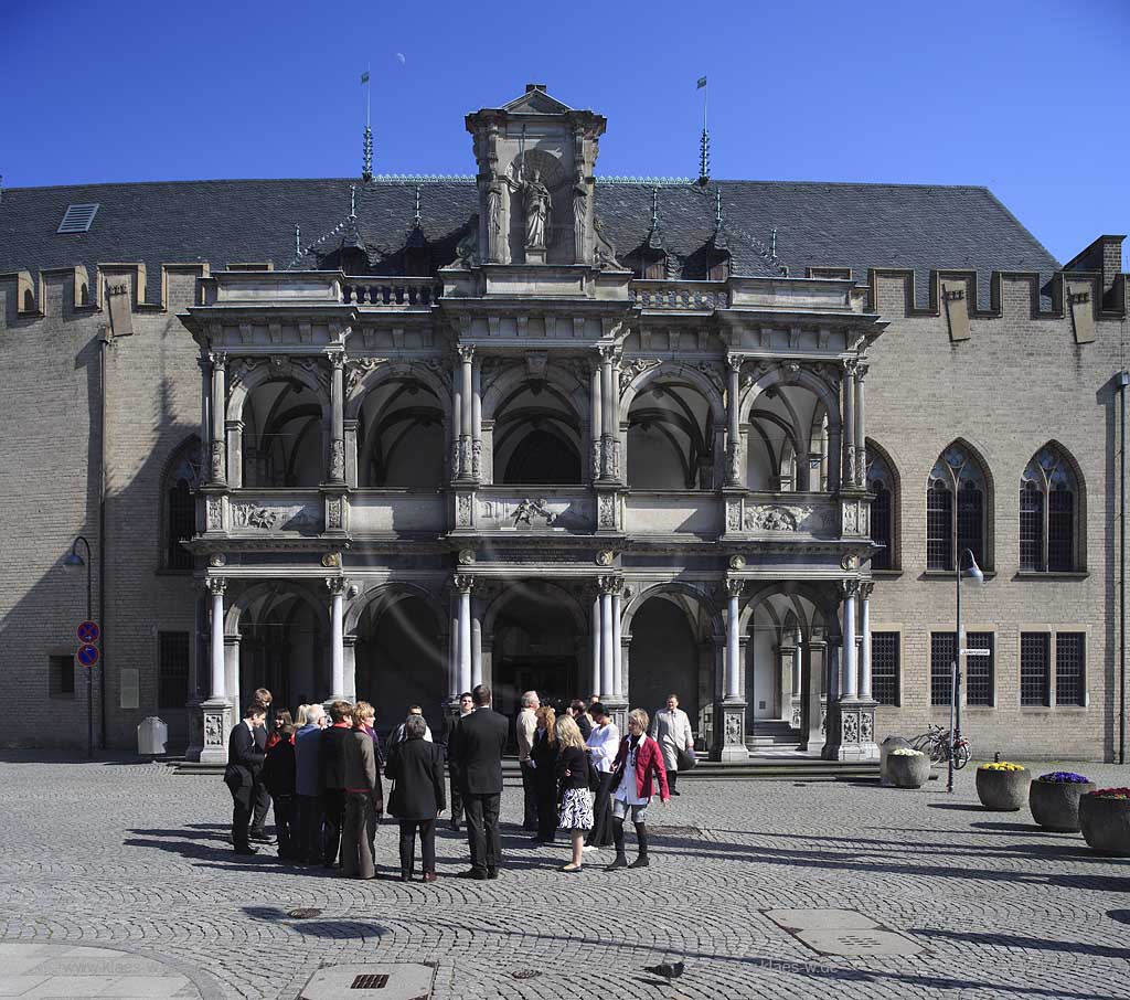 Koeln, historisches Rathaus mit Rainessance Laube; Cologne historical city hall with renaissance  loggia