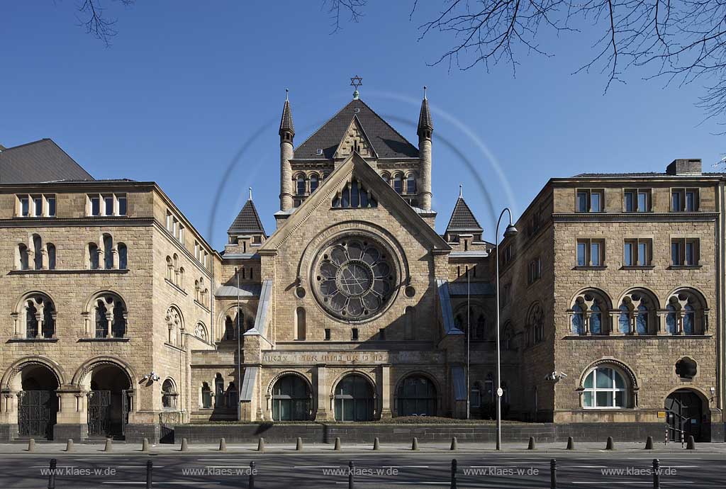 Koeln Neustadt Sued, Fassade Strassenfront des Gemeindehauses der Synagogen-Gemeinde Koeln;  Cologne house of synagogue in Gologne new town south