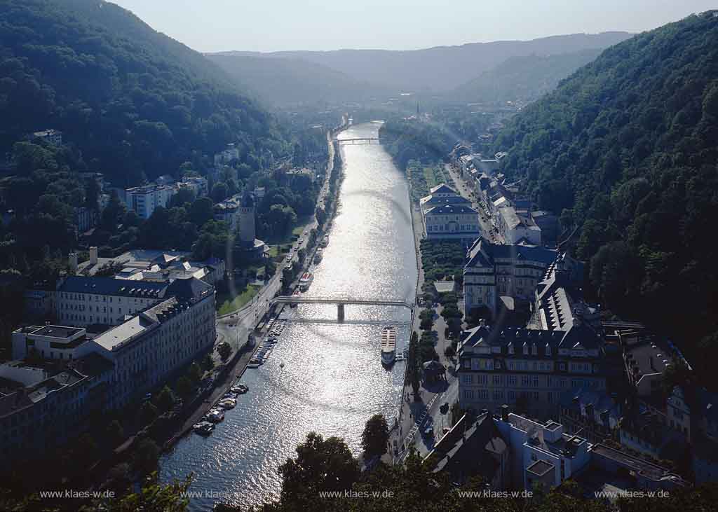 Bad Ems, Rhein-Lahn-Kreis, Westerwald, Blick ber, uber Lahn und Stadt