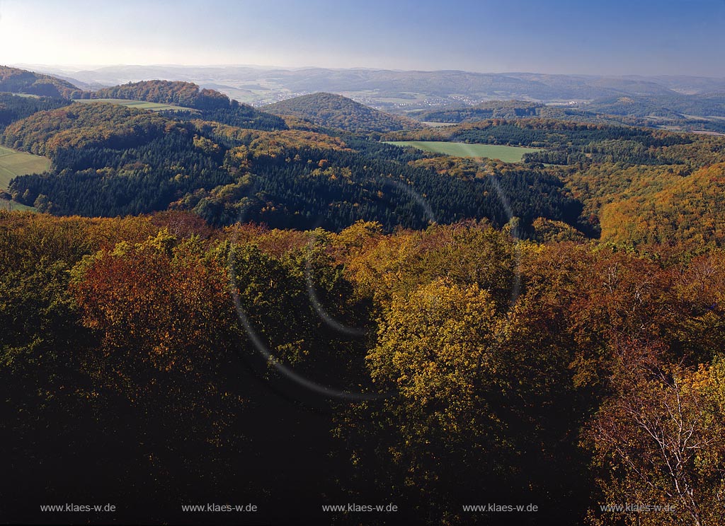 Dautphetal, Damshausen, Blick vom Rimergturm auf Dautphetal, Landkreis Marburg-Biedenkopf, Hessen, Westerwald