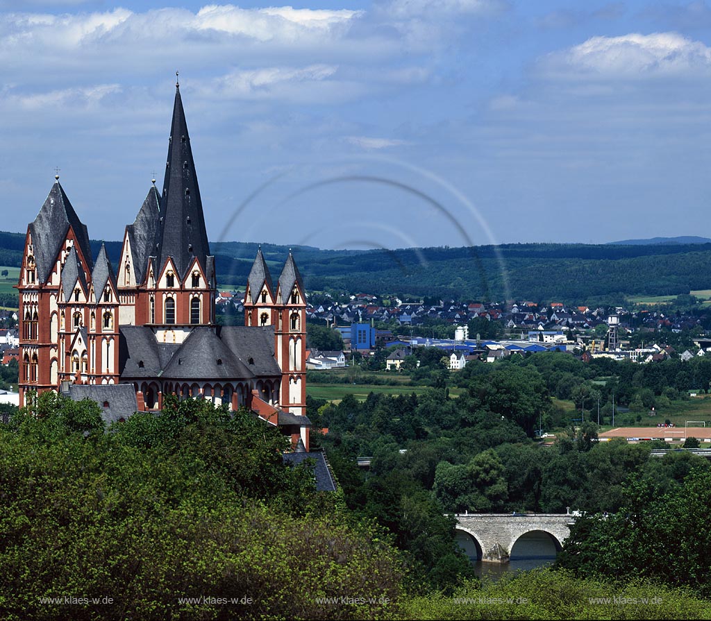Limburg an der Lahn, Blick auf den Dom und die Stadt, Limburg-Weilburg, Hessen, Westerwald