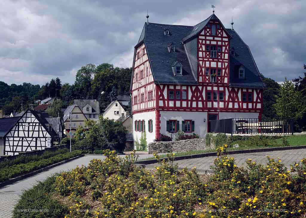 Nassau an der Lahn, Rhein-Lahn-Kreis, Westerwald, Blick auf ehemaliges Wallburgisches Amtshaus