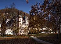 Bad Ems, Rhein-Lahn-Kreis, Westerwald, Blick aufs staatliche Badehaus, Stadtschloss,  Zu den Viertürmen, Viertuermen