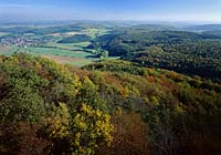 Dautphetal, Damshausen, Blick vom Rimbergturm auf Lahntal, Landkreis Marburg-Biedenkopf, Hessen, Westerwald