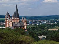 Limburg an der Lahn, Blick auf den Dom und die Stadt, Limburg-Weilburg, Hessen, Westerwald