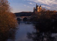 Limburg an der Lahn, Blick auf Dom und Lahnbrcke, Bruecke, Limburg-Weilburg, Hessen, Westerwald