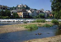 Marburg, Blick auf Lahn und Stadt, Kreis Marburg-Biedenkopf, Hessen, Westerwald